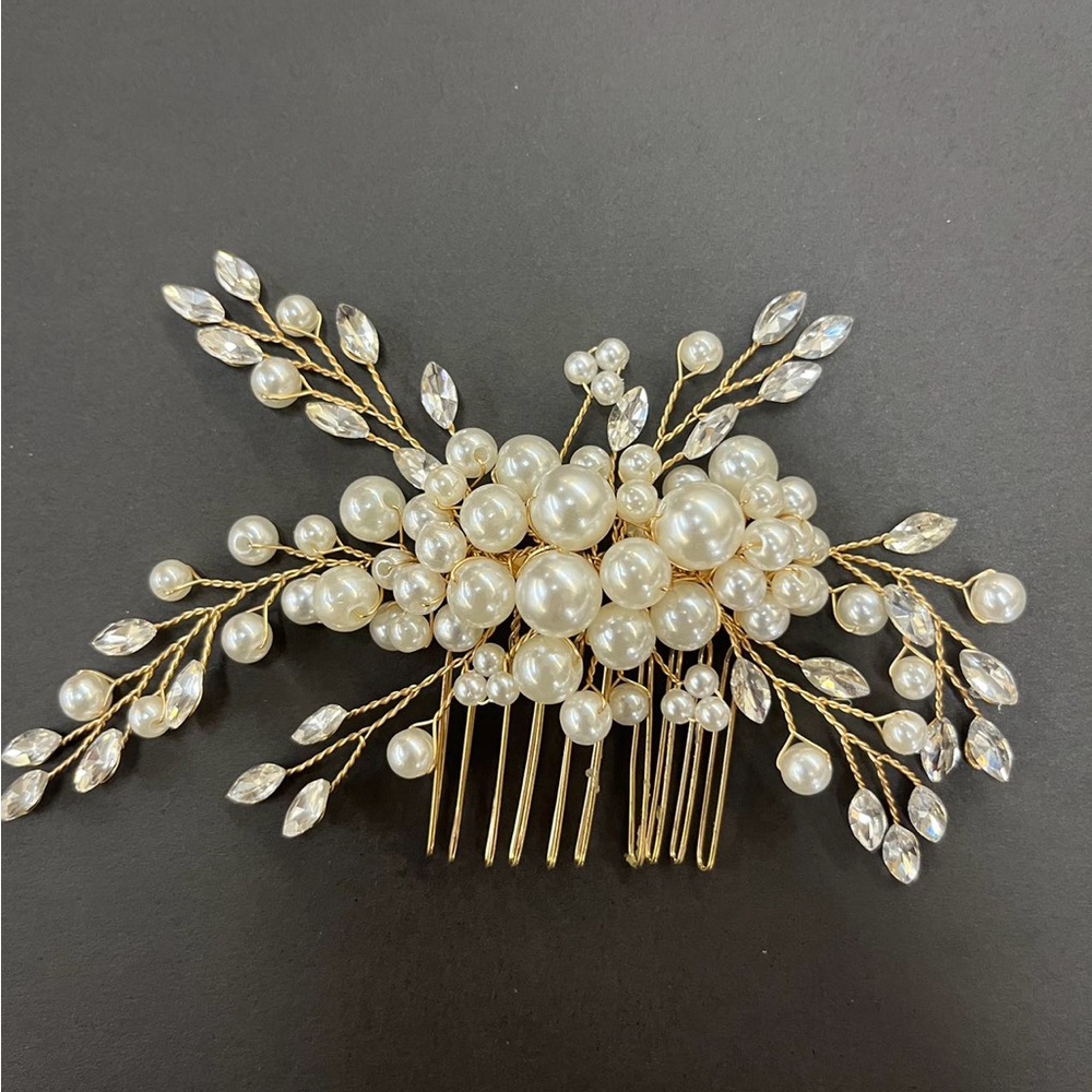 pearl wedding hair comb for Brides